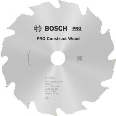 Bosch 2608640630 Pilový kotouč Construct Wood 160 x 20/16 x 2,6 mm, 12 – Zboží Dáma