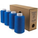 Sada nití PES OVERLOCK 120 v dárkovém balení (4x4000m) barva 0054 středně modrá – Zboží Dáma