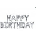 PARTYDECO Balón foliový nápis narozeniny HAPPY BIRTHDAY STŘÍBRNÝ silver 340 x 35 cm Balónek – Hledejceny.cz
