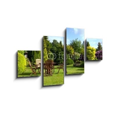 Obraz 4D čtyřdílný - 100 x 60 cm - English Garden Anglická zahrada – Zbozi.Blesk.cz