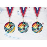 Akrylátová medaile Lyžování Stříbrná – Zboží Dáma