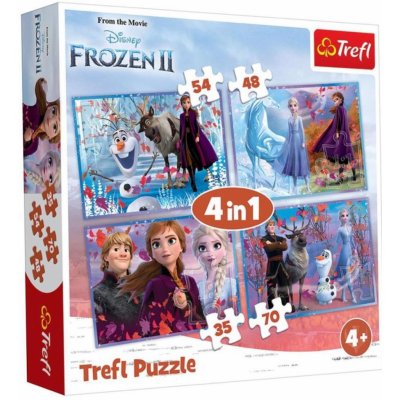 Trefl 4v1 Ledové království II/Frozen II v krabici 28 x 28 x 6 cm – Zboží Mobilmania