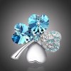 Brož Sisi Jewelry brož Swarovski Elements čtyřlístek B1060-X9554/7 Oceanblue