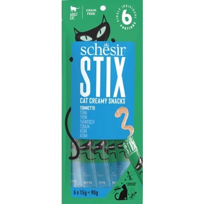 Schesir Cat Stix Liquid Snack tuňák 6 x 15 g – Zboží Mobilmania