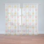 Sablio Záclony Růžové korunky na bílé: 2ks 150x250cm – Hledejceny.cz