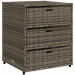 zahrada-XL Zahradní úložná skříň šedá 55 x 59 x 69 cm polyratan – Zboží Dáma