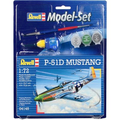 Revell North American P 51D Mustang Model Set letadlo 34 dílů + barvy + lepidlo + štětec 1:72 – Hledejceny.cz