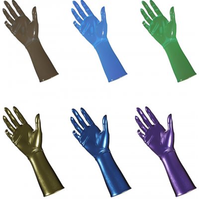 UniqDsn Latexové rukavice UniqDsn DLOUHÉ žluté – Zboží Dáma