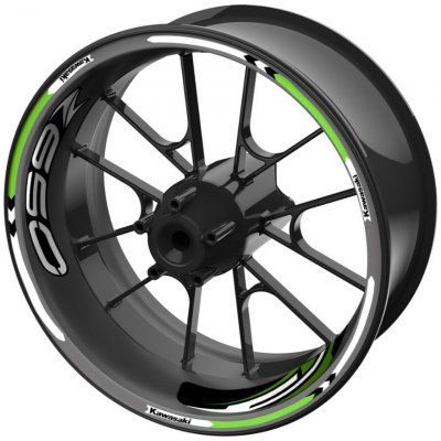 sada barevných proužků EASY na kola Kawasaki Z650 zelená – Zboží Mobilmania