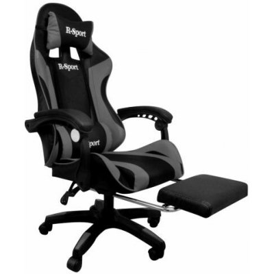 K4 R-Sport ŠEDO-ČERNÉ s podnožkou+masážní funkcí 94475 – Hledejceny.cz