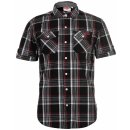 Lee Cooper SS Check shirt Mens Black white Red