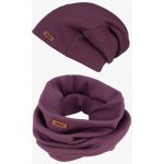 Doke Set Bavlněná čepice a nákrčník organic rib violet – Zboží Dáma