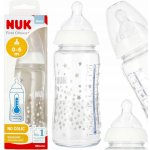 Nuk skleněná kojenecká láhev FC s kontrolou teploty růžová 240 ml – Zboží Dáma