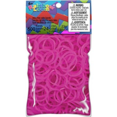 RAINBOW LOOM Original gumičky 600 kusov transparentné ružová