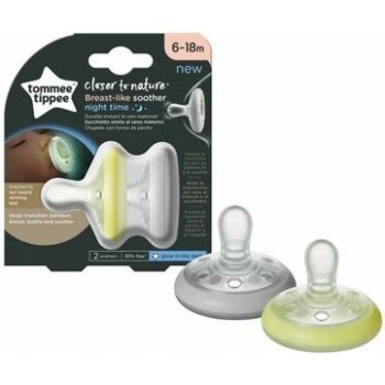 Tommee Tippee šidítko C2N silikon Natural Night 2ks 433484TT