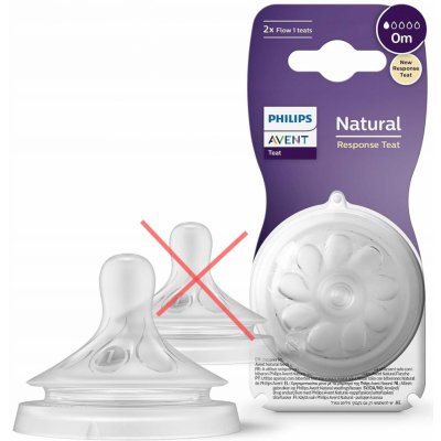 Philips Avent savička Natural Response 1 první průtok 2 ks transparentní – Zbozi.Blesk.cz