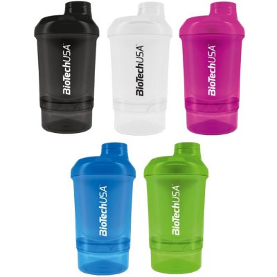 BioTech USA shaker Nano transparentní bílá 300 ml + 150 ml – Hledejceny.cz