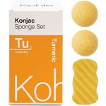 Kohle Company Konjac houbičky dárková sada kurkuma 3 ks – Zboží Dáma