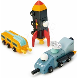 Tender Leaf Toys kozmické autá Space Race trojdielne skladacie kombinovateľné TL8342