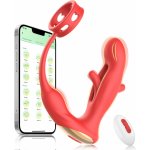 SuperLove Flapping & Vibrating Prostate Massager Anal Lock with Remote & App Red – Zboží Dáma