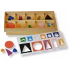 Montessori smyslová pomůcka Montessori L151 malé gramatické symboly s krabičkou