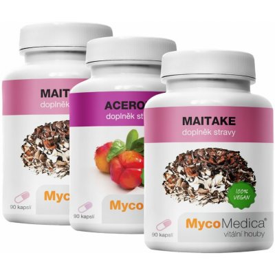 MycoMedica Maitake 2× 90 kapslí + Acerola 90 kapslí – Hledejceny.cz