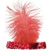 Dětský karnevalový kostým wiky Set čelenka pštrosí peří Červená