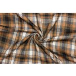 Flanel směsový - Oranžové káro – Zboží Dáma