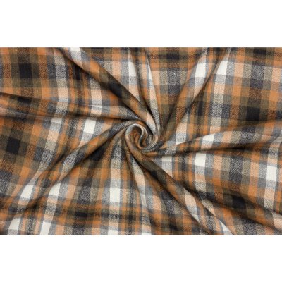 Flanel směsový - Oranžové káro – Zboží Dáma