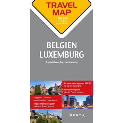 Travelmap Reisekarte Belgien Luxemburg 1:300.000