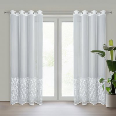 Eva Minge ZÁCLONA NA KROUŽCÍCH INGA 140X250 CM BÍLÁ – Zboží Mobilmania