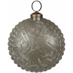 Clayre & Eef Šedá skleněná vánoční ozdoba medailon - 10*5*10 cm – Hledejceny.cz