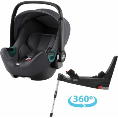 Autosedačka Britax Römer Baby-Safe 3 i-Size se základnou Flex Base 5Z Bundle Midnight Grey (4000984815368)