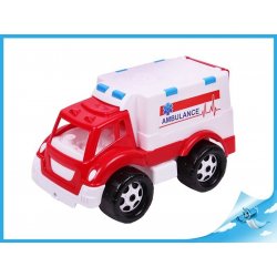 Teddies Auto ambulance plast na volný chod v síťce 20x19x32cm