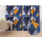 Biante Bavlněný závěs Sandra SA-390 Modro-béžovo-oranžové trojúhelníky 150x200 cm – Hledejceny.cz