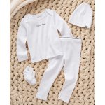 Calvin Klein 4 dílný bílý set oblečení pro miminko kojence. – Zboží Mobilmania