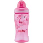 Nûby s brčkem Soft Flip It růžová 360 ml – Zboží Mobilmania