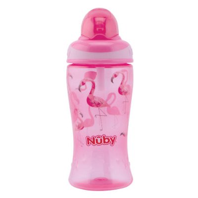 Nûby s brčkem Soft Flip It růžová 360 ml – Zboží Mobilmania