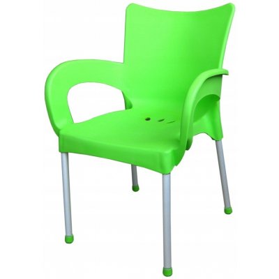 Mega Plast, plastová židle SMART (AL nohy), 83 x 57 x 54 cm, stohovatelná, zelená – Zboží Mobilmania