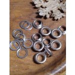 Průchodky s podložkou vnitřní Ø8 mm / vnější Ø14 mm balení 5 ks, barva nikl – Zboží Dáma