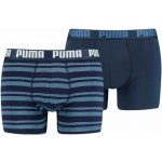 Puma pánské boxerky Heritage Stripe Boxer 2-pack Petrol Blue – Zboží Dáma