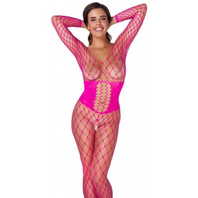 Fantasy by Cottelli - Crotchless catsuit - pink – Zboží Dáma