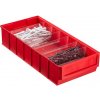 Úložný box Allit Plastový regálový box ShelfBox 183 x 400 x 81 mm červený