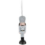 Clayre & Eef Stříbrná vánoční závěsná ozdoba Louskáček - 4*3*13 cm – Hledejceny.cz