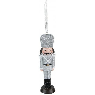 Clayre & Eef Stříbrná vánoční závěsná ozdoba Louskáček - 4*3*13 cm – Hledejceny.cz