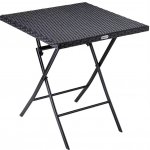 Casaria 108667 Ratanový skládací stůl černý 73x63x63cm – Sleviste.cz