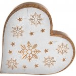 InDecor Vánoční srdce z mangového dřeva White 25 x 4 x 25 cm – Hledejceny.cz