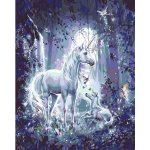 MALUJEŠ JEDNOROŽEC V NOCI Rozměr 40 x 50 cm Rámování vypnuté plátno na rám – Zboží Dáma