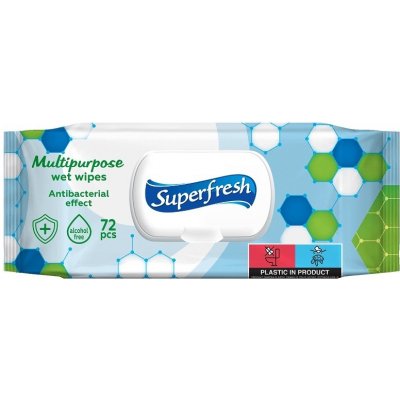 Superfresh vlhčené ubrousky antibakteriální 72 ks klip – Zboží Mobilmania