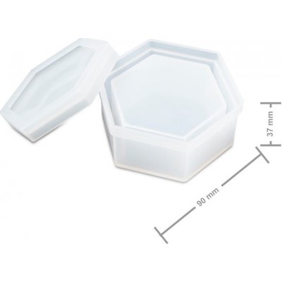 Manumi Silikonová forma na odlévání křišťálové pryskyřice krabička hexagon 90x80x37mm 1 ks – Sleviste.cz